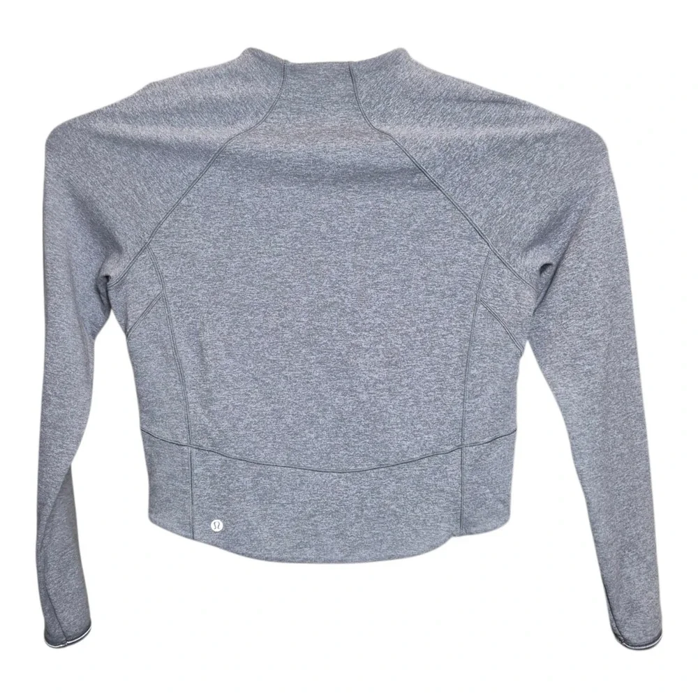 Lululemon Hill and Valley Mock Neck Cropped Pullover Women's 10 Gray